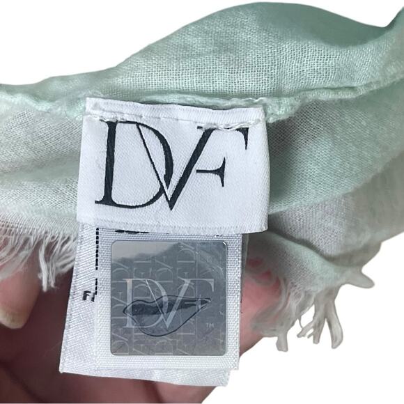 DVF Diane Von Furstenberg “Celeste” Cotton Scarf Wrap, Batik, Casual, Coastal - Picture 4 of 8